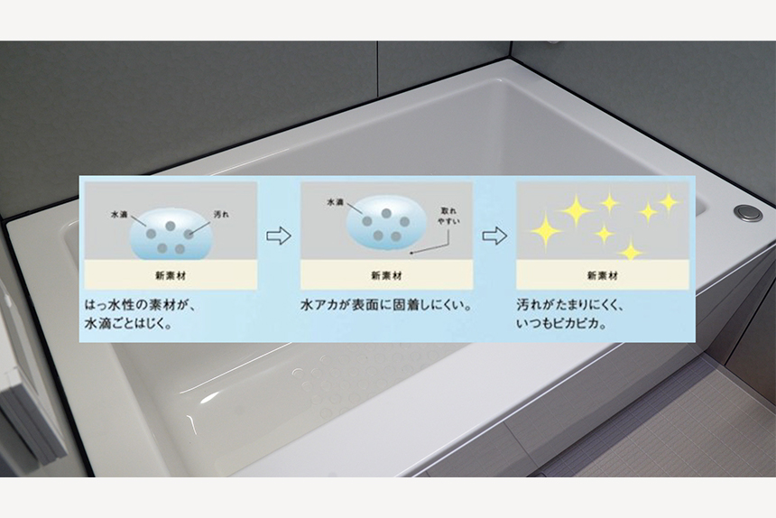 浴槽＝「有機ガラス新素材」製